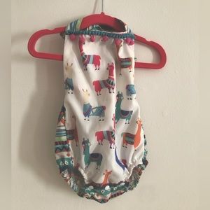 Adorable Baby’s Halter Suit - Colorful Llamas Baby Romper